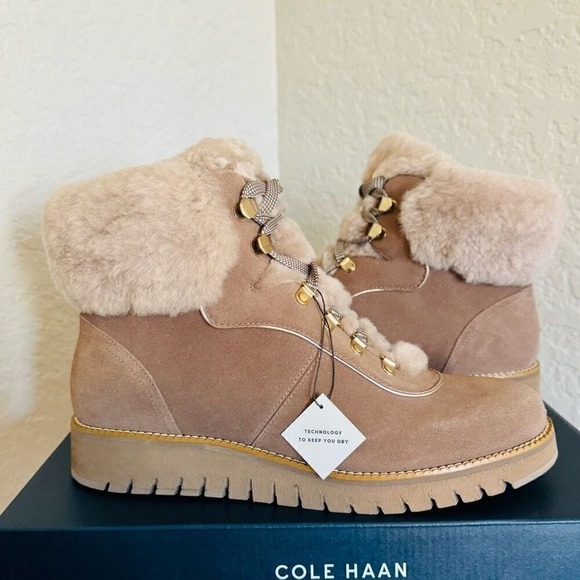 Cole Haan ZeroGrand Explore Upstate Waterproof Shearling Hiking Boot Size 10 NWT - Picture 3 of 14